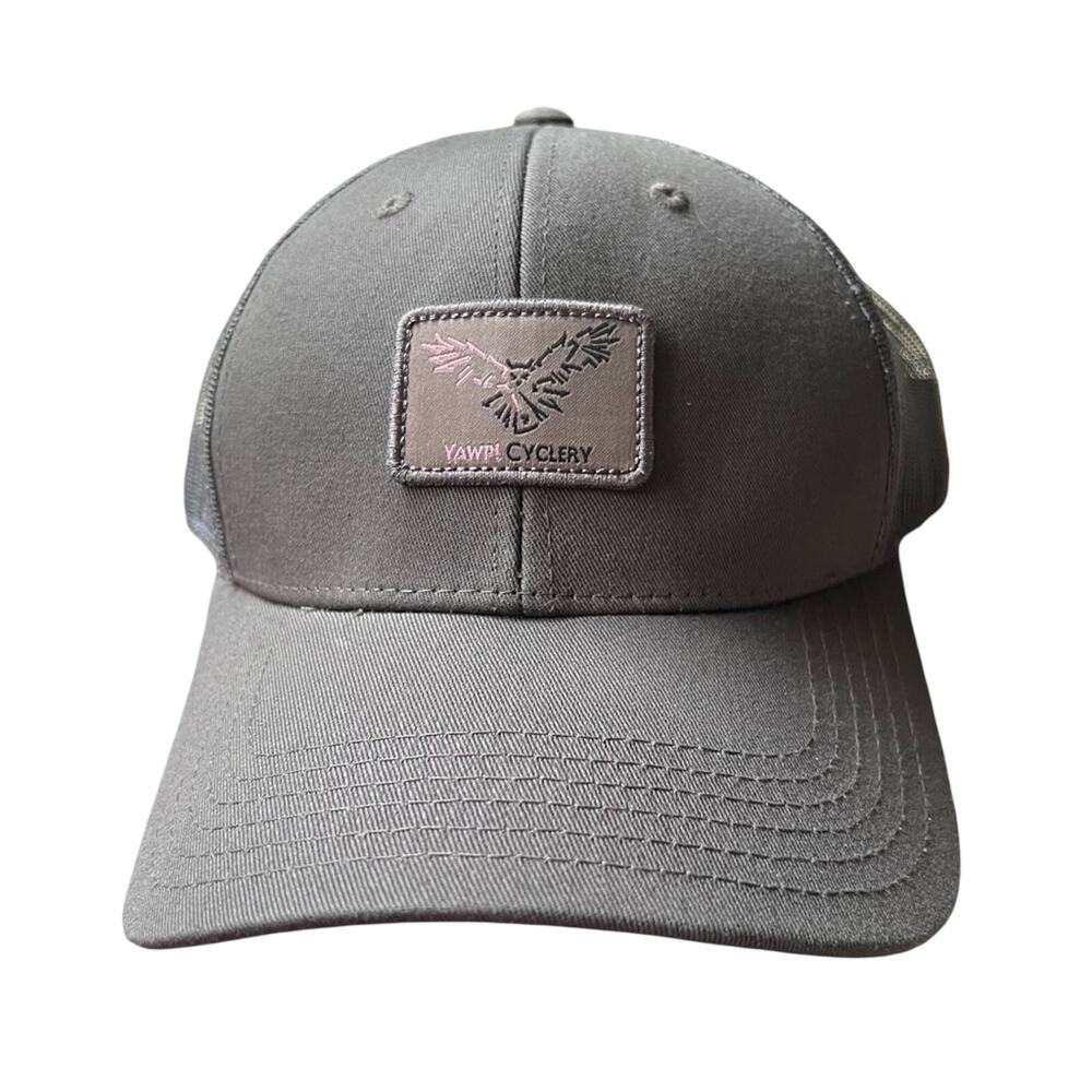 Yawp! Cyclery Snapback Cap OS Custom Owl Trucker Hat Mesh Back Granola Bicycling